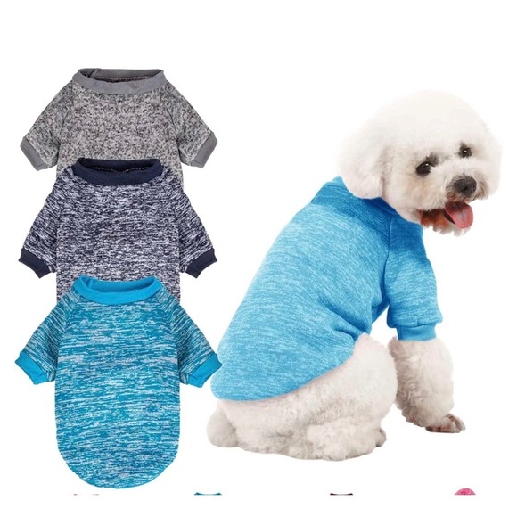 Moirig Other - Moirig 3 Pack Dog Sweater XXS Small Puppy Clothes Grey Navy Blue Space Dye Knit